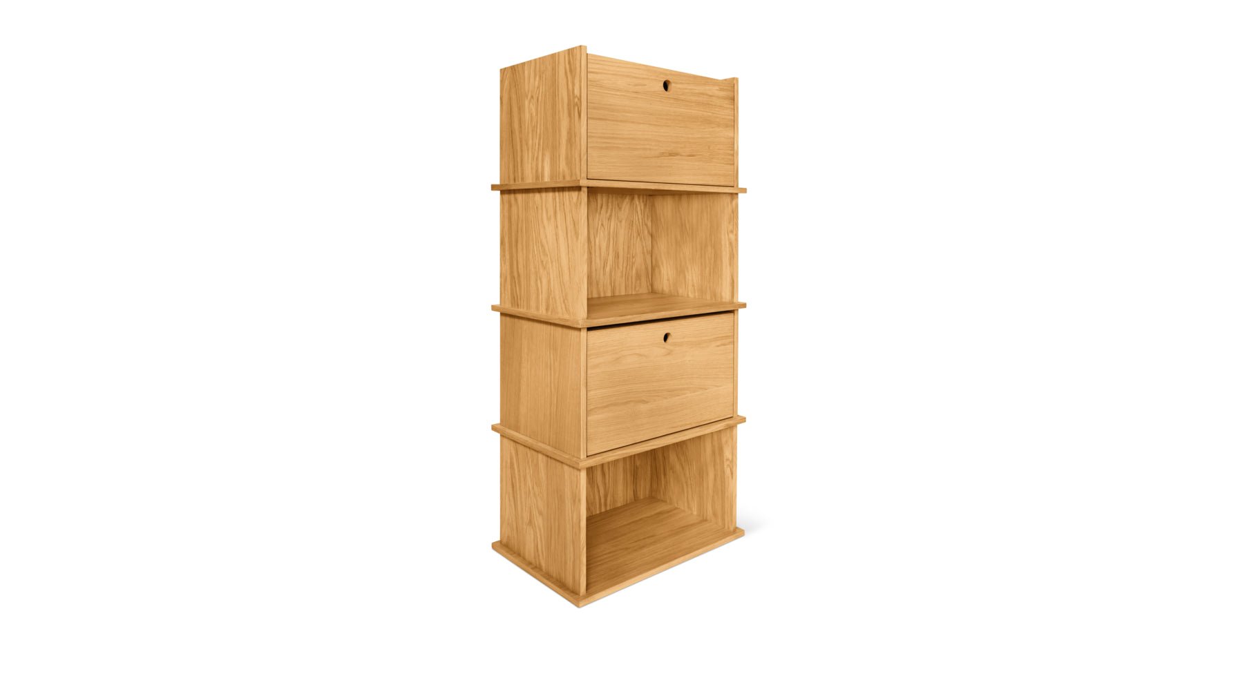 Keep Stacking Storage System 4-Piece, Open and Closed, White Oak - Image 13